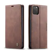 CASEME 013 Flip Konstläder Plånboksfodral för iPhone 11 Pro Max - Brun