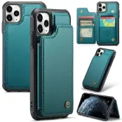 CASEME C22 iPhone 11 Pro Max Fodral KonstLäder RFID-Skydd- Grön