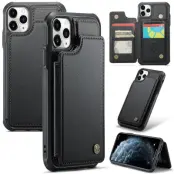 CASEME C22 iPhone 11 Pro Max Fodral Läder med RFID - Svart
