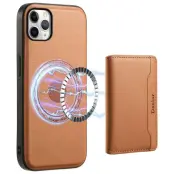 DENIOR iPhone 11 Pro Max Mobilskal Äkta Läder Magnetisk Khaki