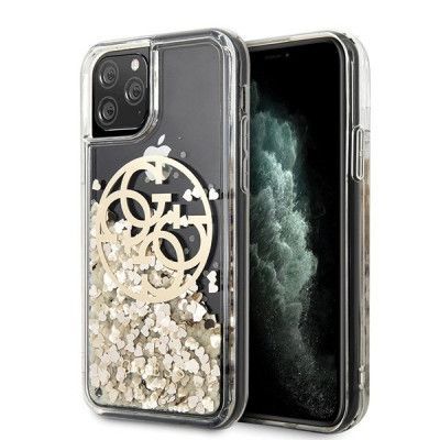 Guess Skal iPhone 11 Pro Max Circle Liquid Glitter - Guld
