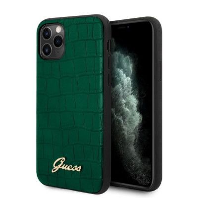 Guess Skal iPhone 11 Pro Max Croco Collection - Mörk Grön