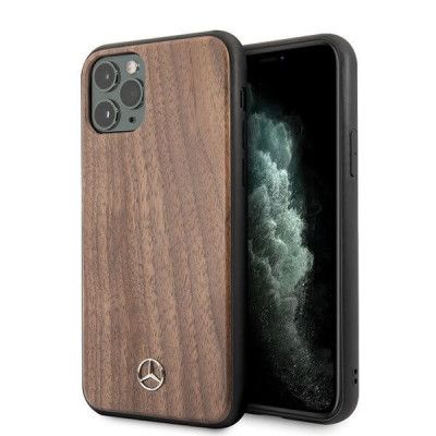 Mercedes Case skal iPhone 11 Pro Max Skal Trä Linje Valnöt Brun