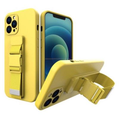 Rope Gel Airbag Skal Med Lanyard iPhone 11 Pro Max - Gul