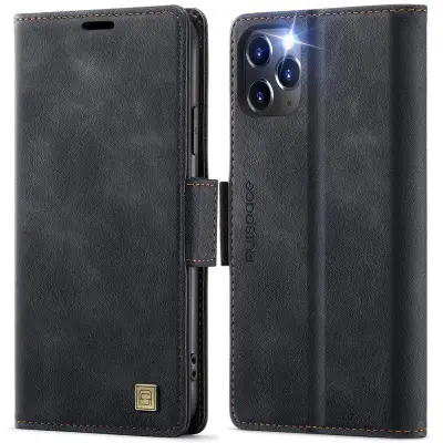 AUTSPACE iPhone 11 Pro Fodral Retro Konstläder - Svart