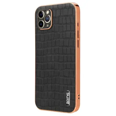 AZNS iPhone 11 Pro Fodral Crocodile Textur PU+TPU - Svart