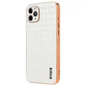 AZNS iPhone 11 Pro Fodral Crocodile Textur PU+TPU - Vit