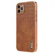 AZNS iPhone 11 Pro Fodral Crocodile Texture PU+TPU - Brun