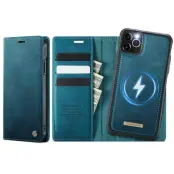 CASEME C49 iPhone 11 Pro Skal MagSafe RFID Läder Grön