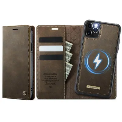 CASEME C49 iPhone 11 Pro Skal MagSafe RFID Läder Kaffe