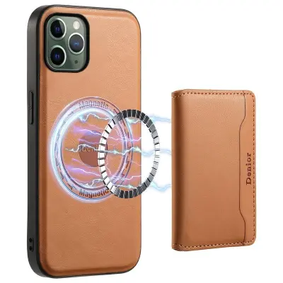 DENIOR iPhone 11 Pro Skal PU Läder + PC + TPU Khaki