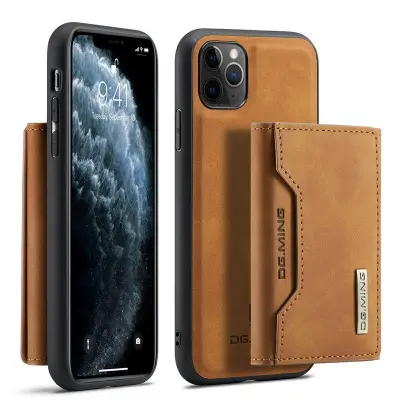DG.MING M2 Series Anti-Fall Wallet Skal för iPhone 11 Pro - Brun