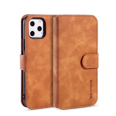 DG.MING Retro Wallet Läderfodral för iPhone 11 Pro - Brun