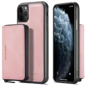 JEEHOOD iPhone 11 Pro Skal Läder TPU Magnetisk Rosa