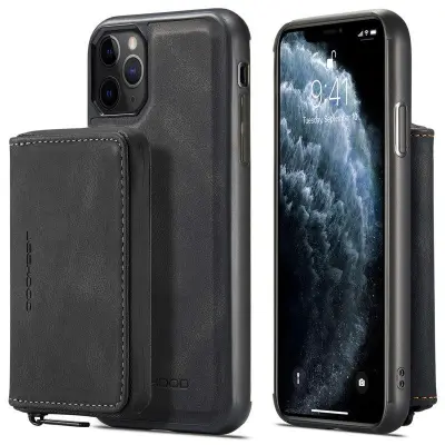 JEEHOOD iPhone 11 Pro Skal Magnetiskt Läder Svart