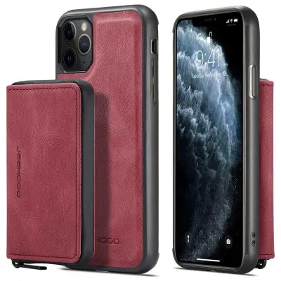 JEEHOOD iPhone 11 Pro Skal Röd - Magnetisk Fodral med Kickstand
