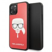Karl Lagerfeld Skal iPhone 11 Pro Iconic Glitter Karl`s Head - Röd