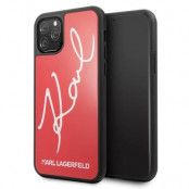 Karl Lagerfeld Skal iPhone 11 Pro Signature Glitter - Röd