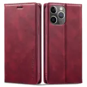 LC.IMEEKE iPhone 11 Pro Plånboksfodral Konstläder - Röd