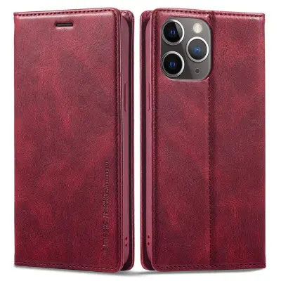 LC.IMEEKE iPhone 11 Pro Plånboksfodral Konstläder - Röd