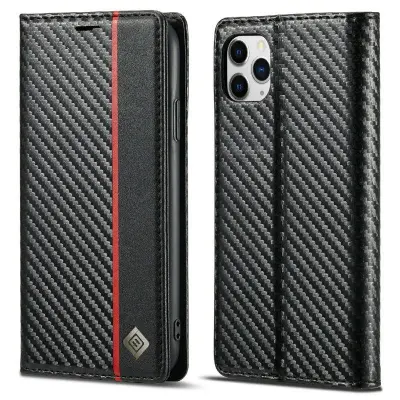 LC.IMEEKE Mobilskal till iPhone 11 Pro KonstLäder - Röd med rand