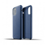 Mujjo Full Leather Case för iPhone 11 Pro - Monacoblå