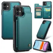 CASEME C22 iPhone 11 Fodral KonstLäder RFID-SkyddKortfack - Grön