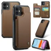 CASEME C22 iPhone 11 Fodral KonstLäder RFID-Skydd - Brun