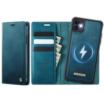 CASEME C49 Mobilskal till iPhone 11 MagSafe RFID Blocker Läder Grön