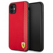 Ferrari On Track Carbon Stripe Skal iPhone 11 - Röd