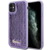 Guess Mobilskal till iPhone 11 / Xr MagSafe Sequin Script Metal - Lila
