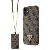Guess iPhone 11/XR Mobilskal Crossbody Metall Logo - Brun
