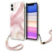 Guess Skal iPhone 11 Marble with cord Collection -  Rosa