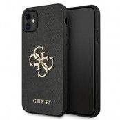 GUESS Skal iPhone 11 Saffiano Metal Logo - Svart