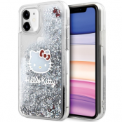 Hello Kitty iPhone 11/Xr Mobilskal Liquid Glitter Charms - Silver