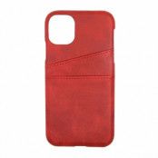 iPhone 11 PU Läderskal med Kortfickor - Röd