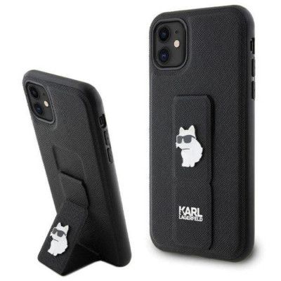 KARL LAGERFELD Mobilskal till iPhone 11/XR Gripstand Pins - Svart