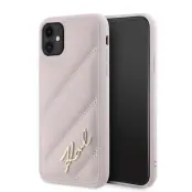 Karl Lagerfeld iPhone 11/XR Skal MagSafe Quilted Script Rosa