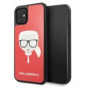 Karl Lagerfeld Skal iPhone 11 Iconic Glitter Karl`s Head - Röd