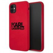 Karl Lagerfeld Skal iPhone 11 Silicone Stack Logo - Röd