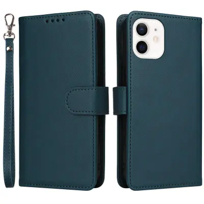 BETOPNICE iPhone 12 mini Plånboksfodral - Avtagbart Konstläder - Blå