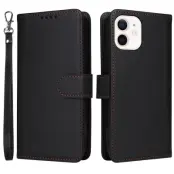 BETOPNICE iPhone 12 mini Plånboksfodral - Avtagbart Konstläder - Svart