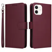 BETOPNICE iPhone 12 mini Plånboksfodral - Avtagbart Konstläder - Vinröd