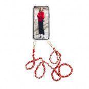Boom iPhone 12 Mini skal med mobilhalsband- Chain Maroon