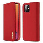 DUX DUCIS Äkta Läder Plånboksfodral iPhone 12 Mini - Röd