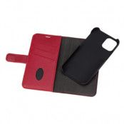 Essentials iPhone 12 Mini, Leather Wallet, Avtagbart, Red