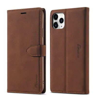 FORWENW iPhone 12 mini Plånboksfodral i Konstläder - Brun