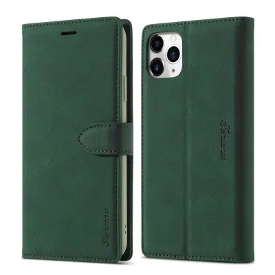 FORWENW iPhone 12 mini Plånboksfodral i Konstläder - Grön