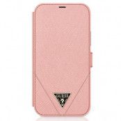 Guess Plånboksfodral iPhone 12 mini Saffiano - Rosa