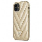 Guess skal iPhone 12 mini 5,4" V-Quilted Collection guld